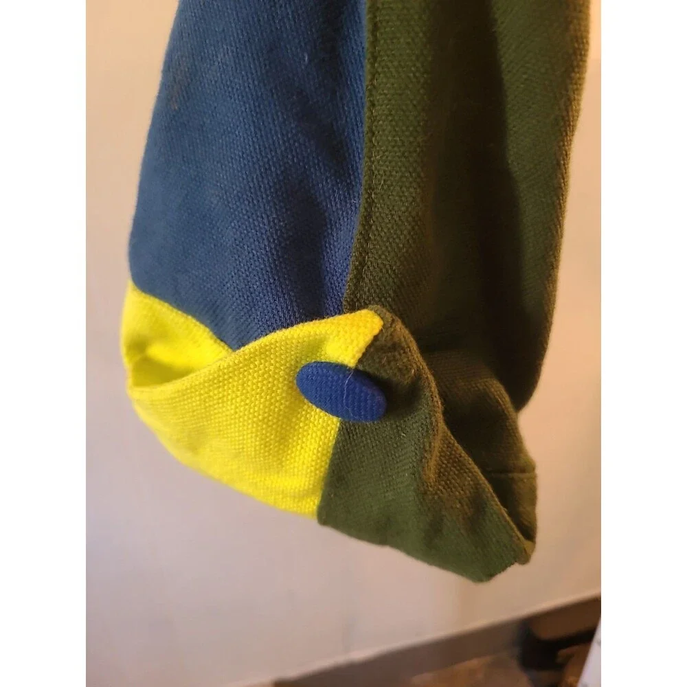 80s Style Multicolor tote bag Colorblock Patch Work Canvas Bag